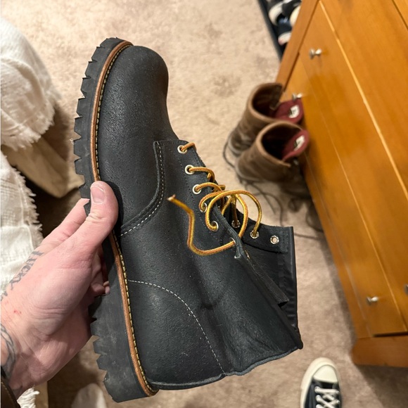 Red Wing Shoes Black Leather Men's Boots roughnecks - Picture 6 of 7